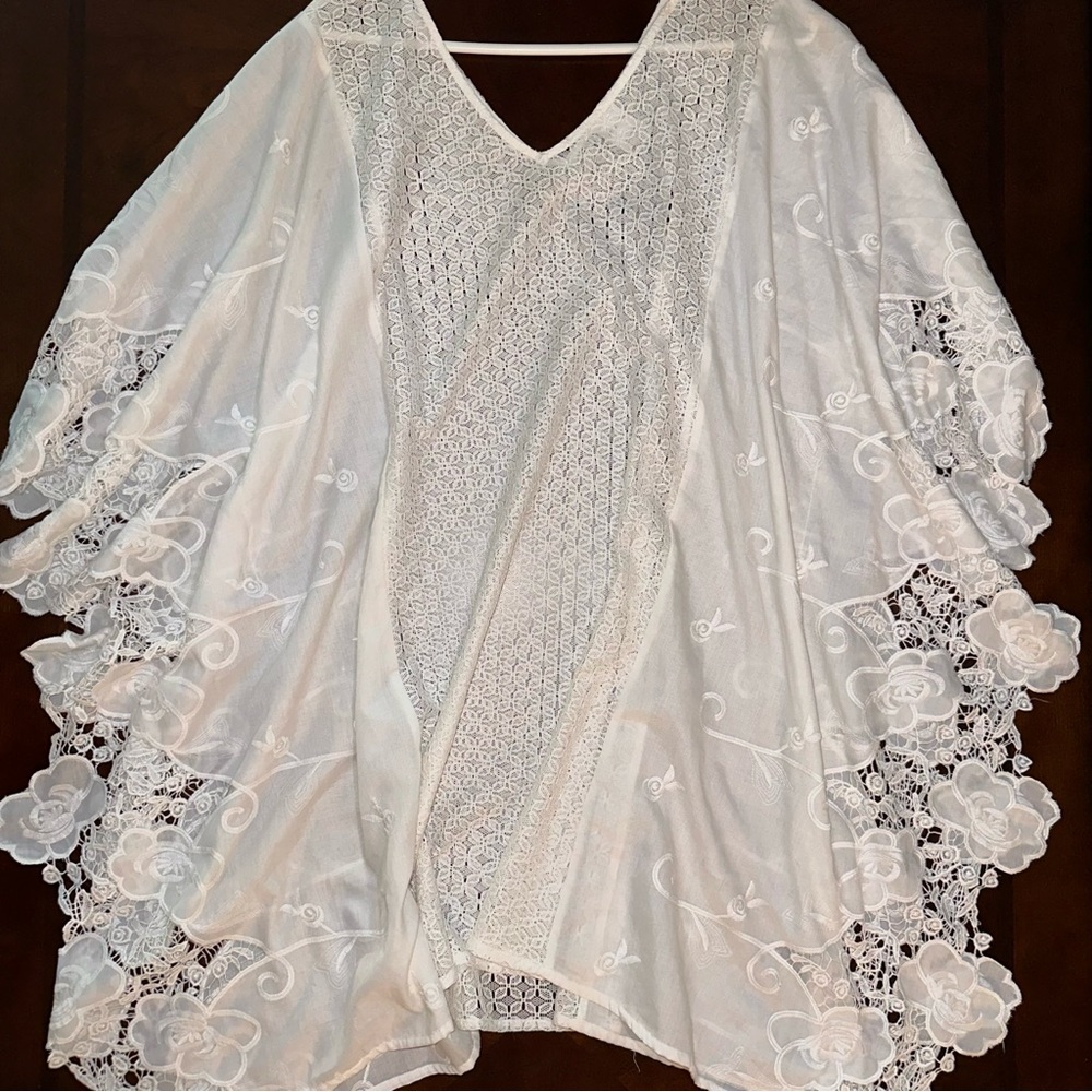 Merona Lace Kimono/Bathing Suit Coverup - L
